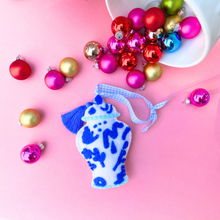Load image into Gallery viewer, Chinoiserie Temple Jar Ornament | Bright Blue