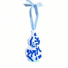 Load image into Gallery viewer, Chinoiserie Double Gourd Vase Ornament | Bright Blue