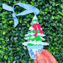 Load image into Gallery viewer, Chinoiserie Potted Christmas Tree Ornament | Stylin Brunette x Lemon House Design