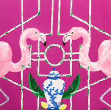 Load image into Gallery viewer, Chinoiserie Giclee Print | "Flamingle"