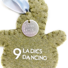 Load image into Gallery viewer, Nine Ladies Dancing Ornament | Pink Tutu  | Grandmillennial 12 Days of Christmas
