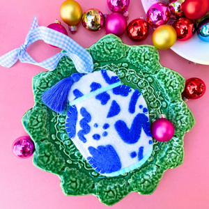 Chinoiserie Ginger Jar Ornament | Bright Blue