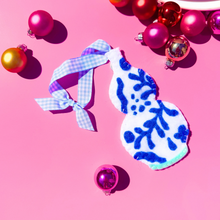Load image into Gallery viewer, Chinoiserie Double Gourd Vase Ornament | Bright Blue