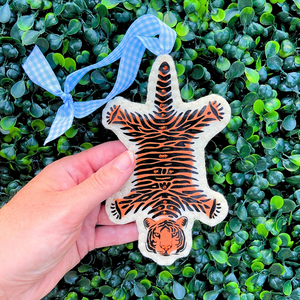 Palm Beach Chic Tiger Rug Ornament