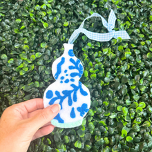 Load image into Gallery viewer, Chinoiserie Double Gourd Vase Ornament | Bright Blue