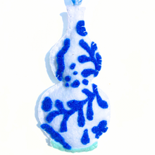 Load image into Gallery viewer, Chinoiserie Double Gourd Vase Ornament | Bright Blue