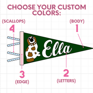 Custom Puppy Portrait Pennant