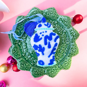 Chinoiserie Temple Jar Ornament | Bright Blue