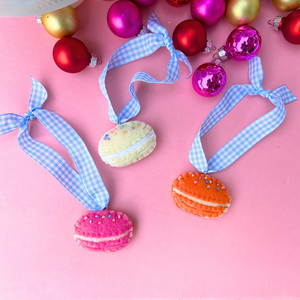 Set of 3 Macaron Ornaments | Mixed Colors