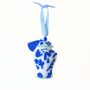 Chinoiserie Temple Jar Ornament | Bright Blue