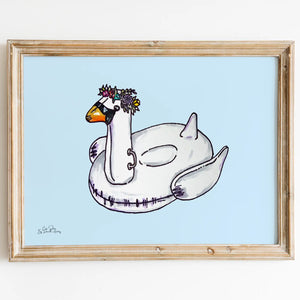 Sun’s Out Swan’s Out Art Print