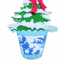 Load image into Gallery viewer, Chinoiserie Potted Christmas Tree Ornament | Stylin Brunette x Lemon House Design