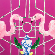 Load image into Gallery viewer, Chinoiserie Giclee Print | &quot;Flamingle&quot;