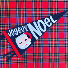 Load image into Gallery viewer, Retro Santa Pennant on a Red Plaid Background