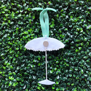 Preppy Patio Umbrella Ornament - Aqua