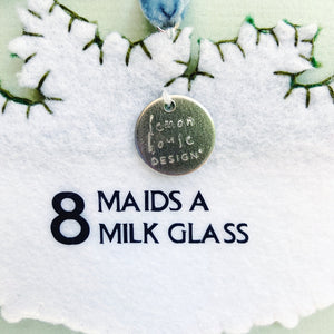 Eight Maids a Milk Glass Ornament | Grandmillennial 12 Days of Christmas