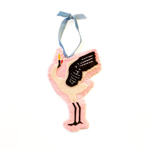 Chinoiserie crane ornament on a white background 