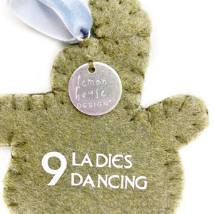 Nine Ladies Dancing Ornament | Pink Tutu  | Grandmillennial 12 Days of Christmas
